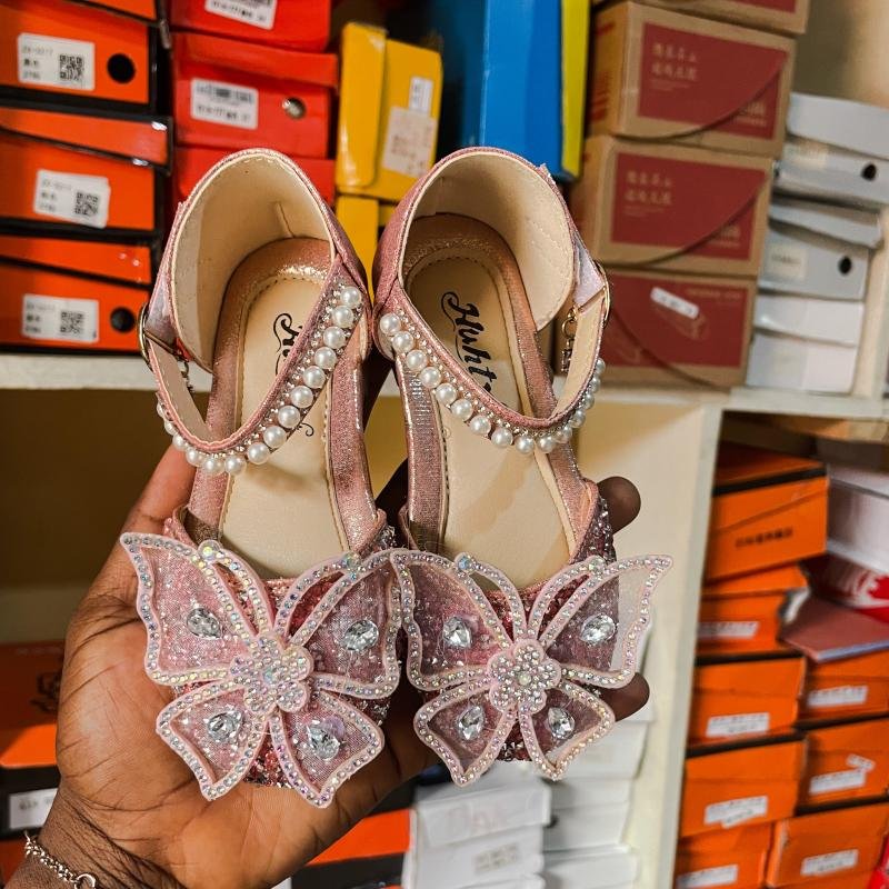 Pink Butterfly glitter sandals girls