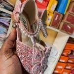 Pink Butterfly glitter sandals girls