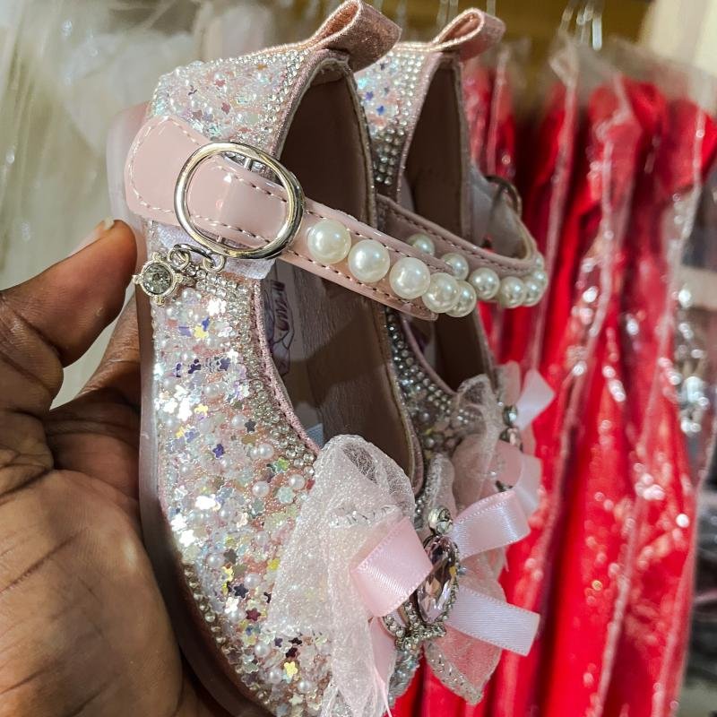 Pink glitter sandals girls