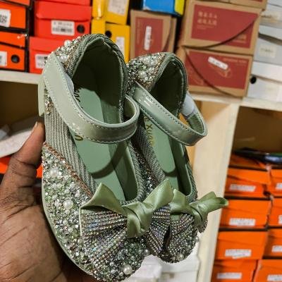 Green glitter sandals girls