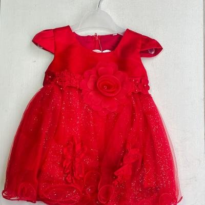 Red Baby Girl Party Ball Dress