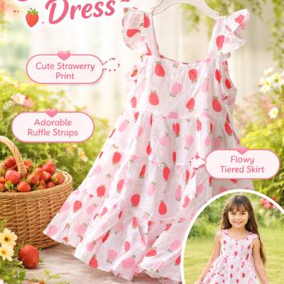 strawberry print gown