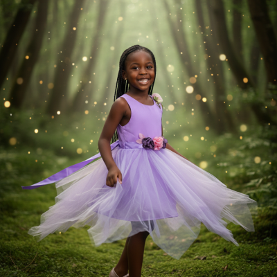 Lavender Tulle Party Gown