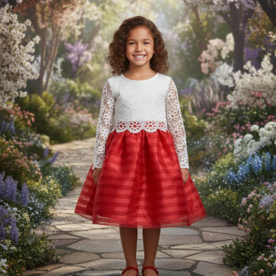 Crochet Lace Long Sleeve Dress