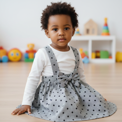 Polka Dot Suspender Skirt