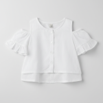 open shoulder white top