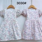 Catpapa kids' girl's puff-sleeve floral dress