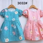 Catpapa kids' girl's puff-sleeve floral dress