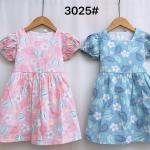 Catpapa kids' girl's puff-sleeve floral dress