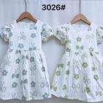 Catpapa kids' girl's puff-sleeve floral dress