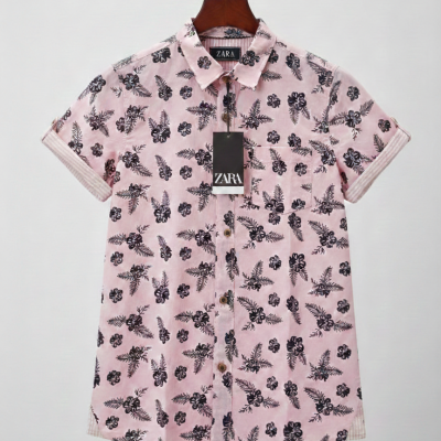 Zara Pink floral shirt .006