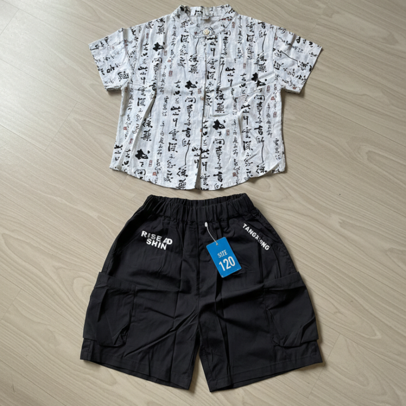 panda print shirt and short