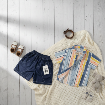 multicolour stripped shirt and denim shirt